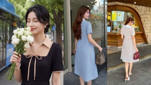 Mẫu Đầm Voan Đính Kim Tuyến Dáng Dài Sang Trọng Tiệc Tối U35 hình ảnh