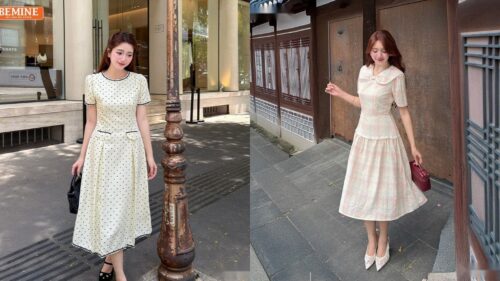 Mẫu Đầm Thiết Kế Tay Lỡ Đi Làm Mùa Thu Cho Người Vai To hình ảnh