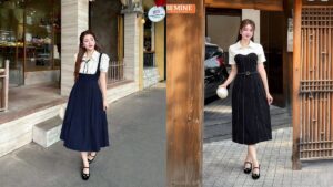 Đầm Voan Tơ Cổ Vuông Dáng Dài Có Hợp Mặc Đi Cưới Mùa Thu? hình ảnh