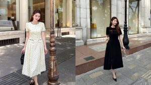 Mặc Váy Nàng Thơ Dáng Dài Chụp Ảnh Mùa Thu Hà Nội Màu Gì Đẹp? hình ảnh