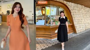 Mẫu đầm tiệc cưới thu đông giấu bắp tay to thanh lịch tôn dáng hình ảnh