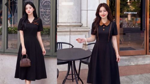 Đầm Đen Dáng Blazer Công Sở Thanh Lịch Mặc Mùa Thu Đông Tôn Dáng hình ảnh