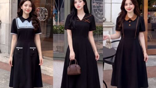 Đầm Đen Dáng Blazer Công Sở Thanh Lịch Mặc Mùa Thu Đông Tôn Dáng hình ảnh