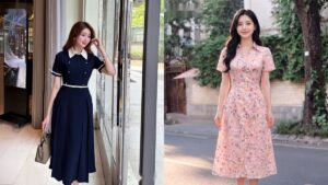 Đầm Ren Công Sở Tay Dài Hợp Mặc Thời Tiết Thu Đông Thanh Lịch hình ảnh