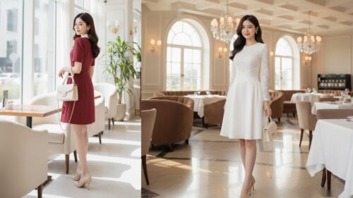 Mẫu đầm thiết kế vừa đi làm vừa dự tiệc 20/10 thanh lịch hình ảnh