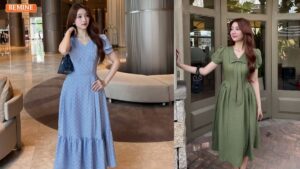 Phối áo blazer với đầm xòe đi làm mùa thu sao cho sang? hình ảnh