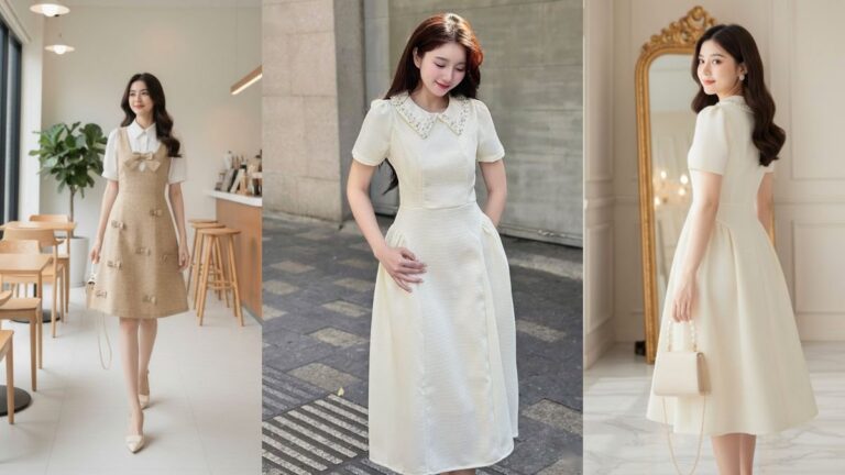 Đầm công sở thu đông vừa đi làm vừa dự tiệc 20/10 sang trọng hình ảnh